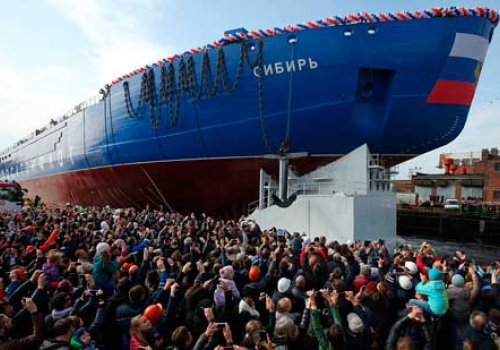 Спуск атомного ледокола «Сибирь»